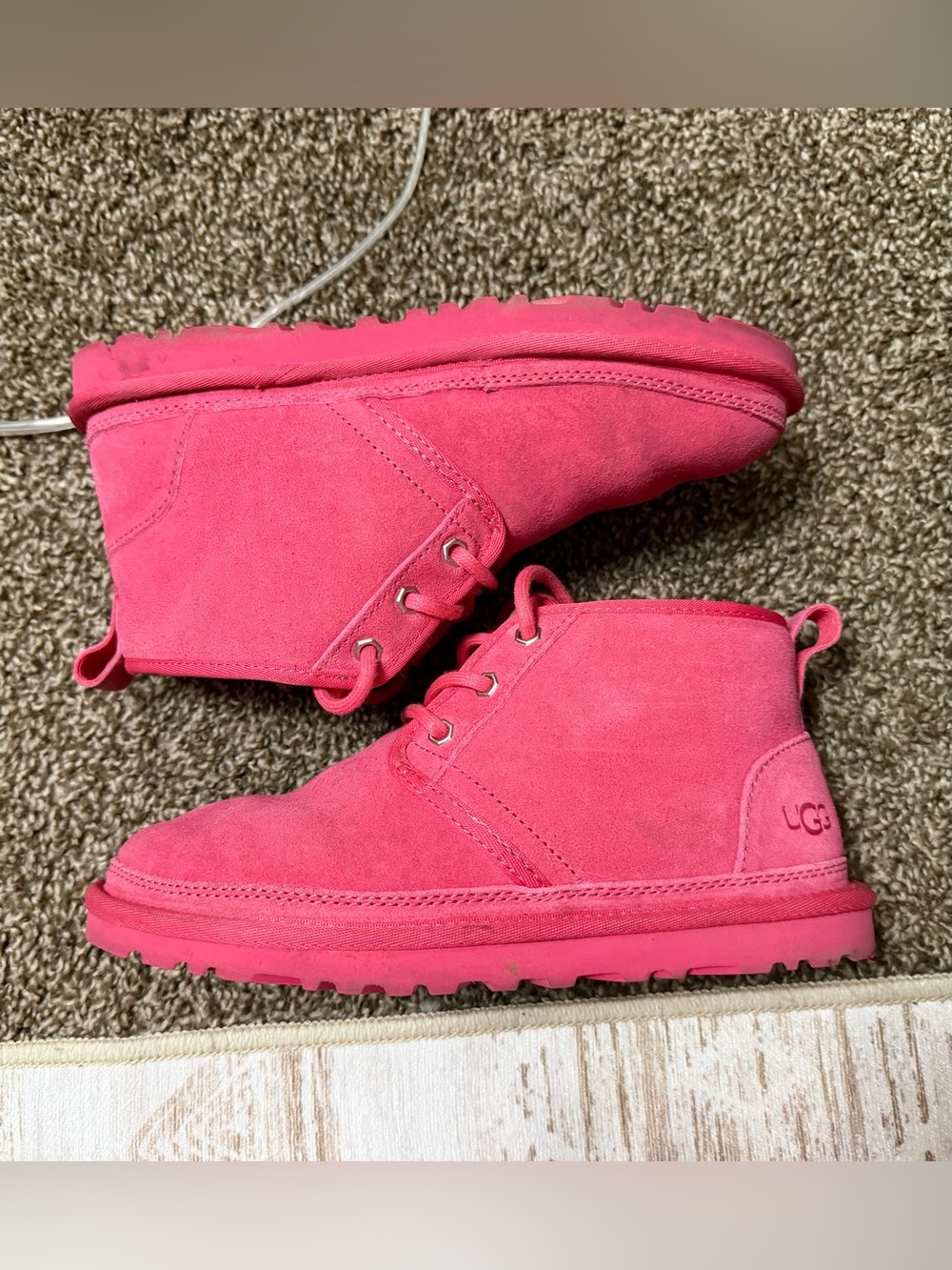 UGG Pink Suede Ankle Booties